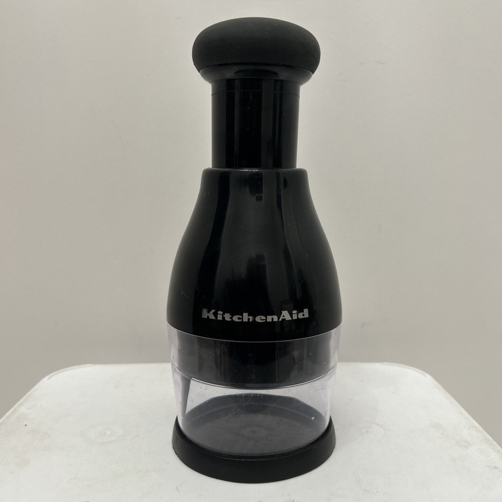 🔥Kitchen Aid Black Manual Hand Food Chopper Push Down Salsa Onion Vegetable